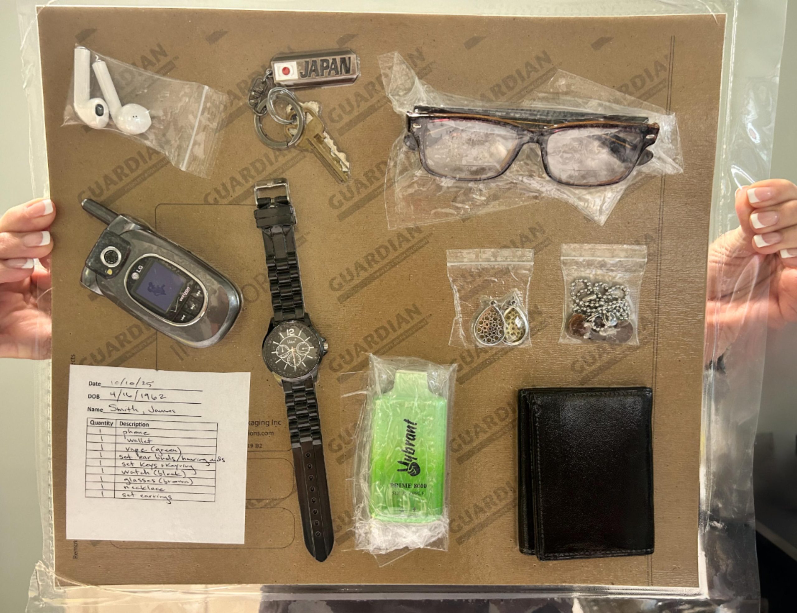 Inmate property packed using the CPI/Guardian system